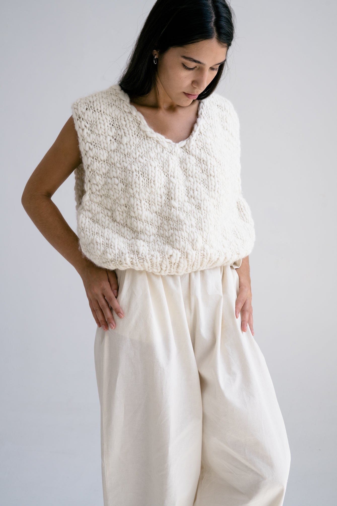 ACACIA VEST - IVORY - ound - KNITS