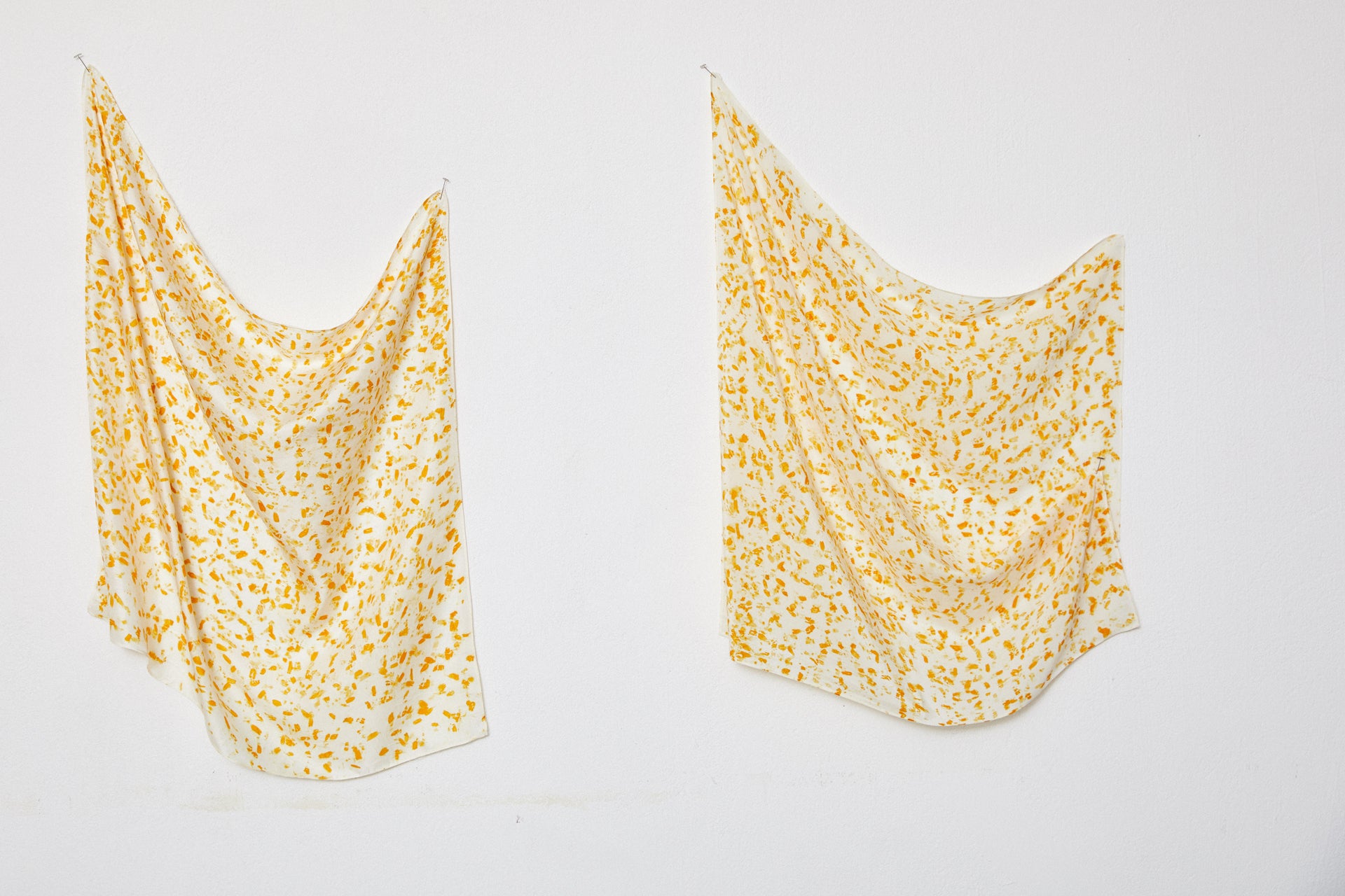 Wild flower petal scarf detail - artisanal flower dyeing