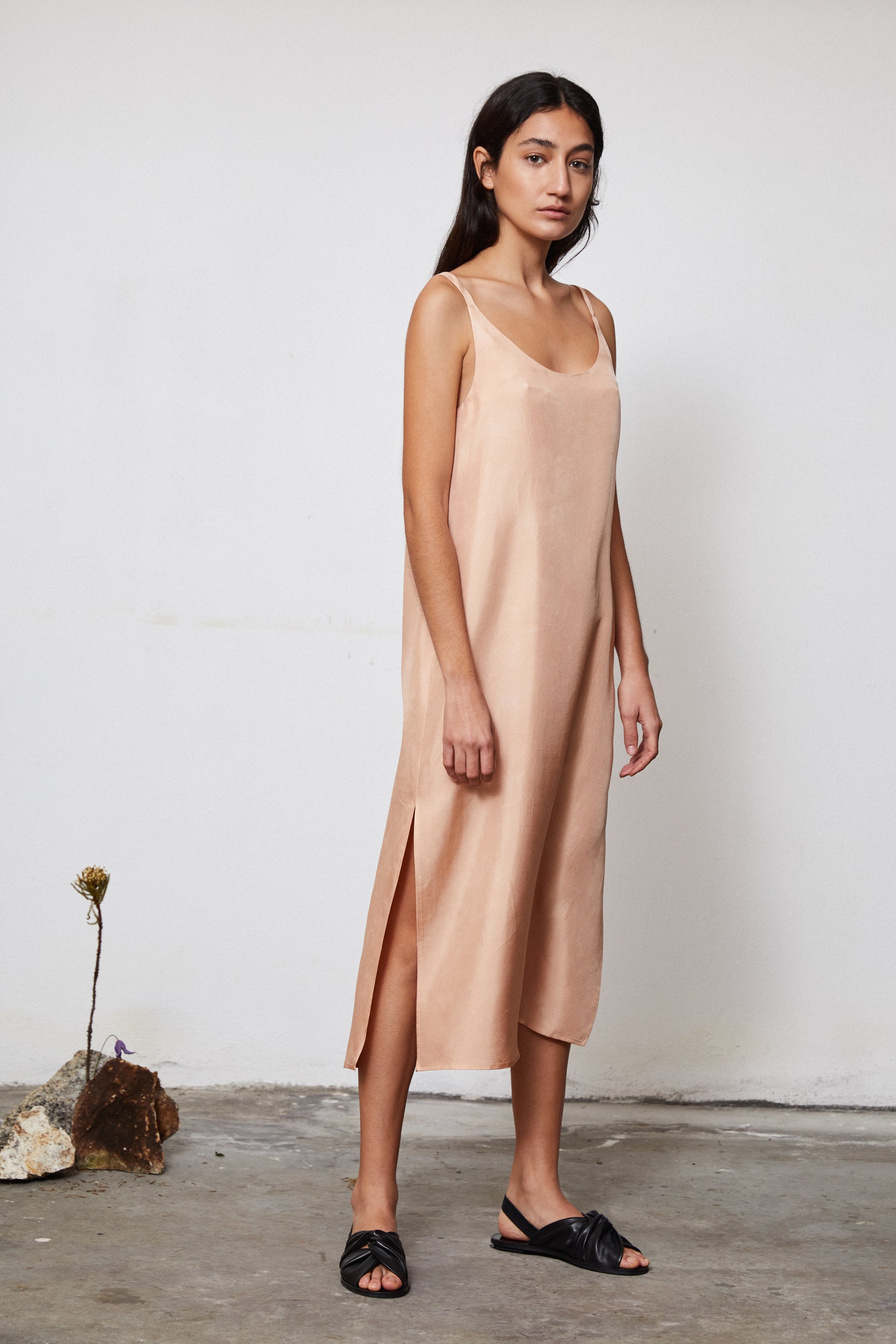SLIP DRESS - AVOCADO