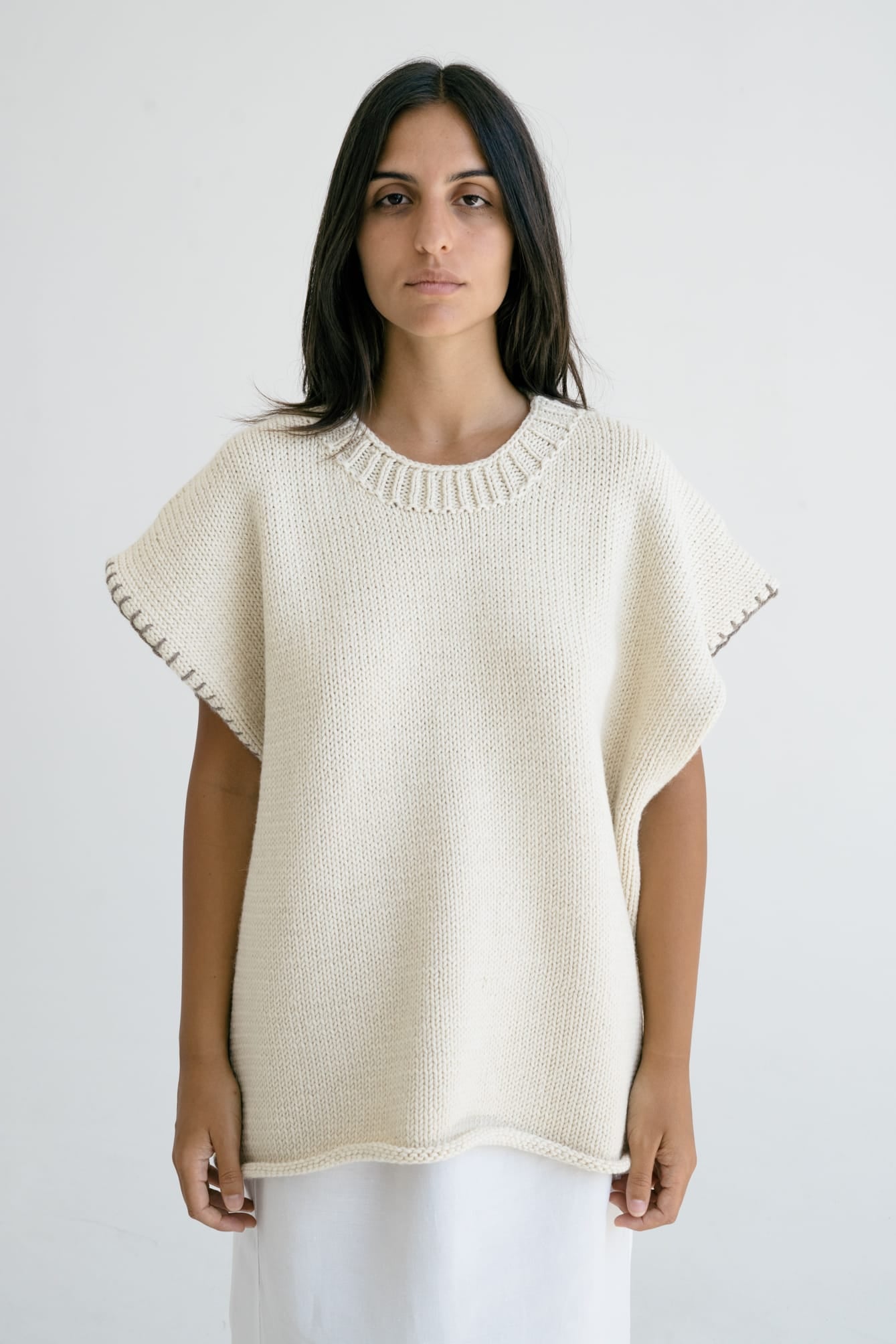Boxy Wool Vest with Embroidered Details | ARAZA – ound