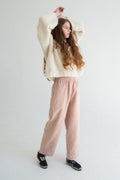 Aibe Trouser in rose-blush — hand-dyed cotton.