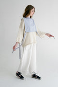 Aromita Slipover Top in sky blue — merino wool.