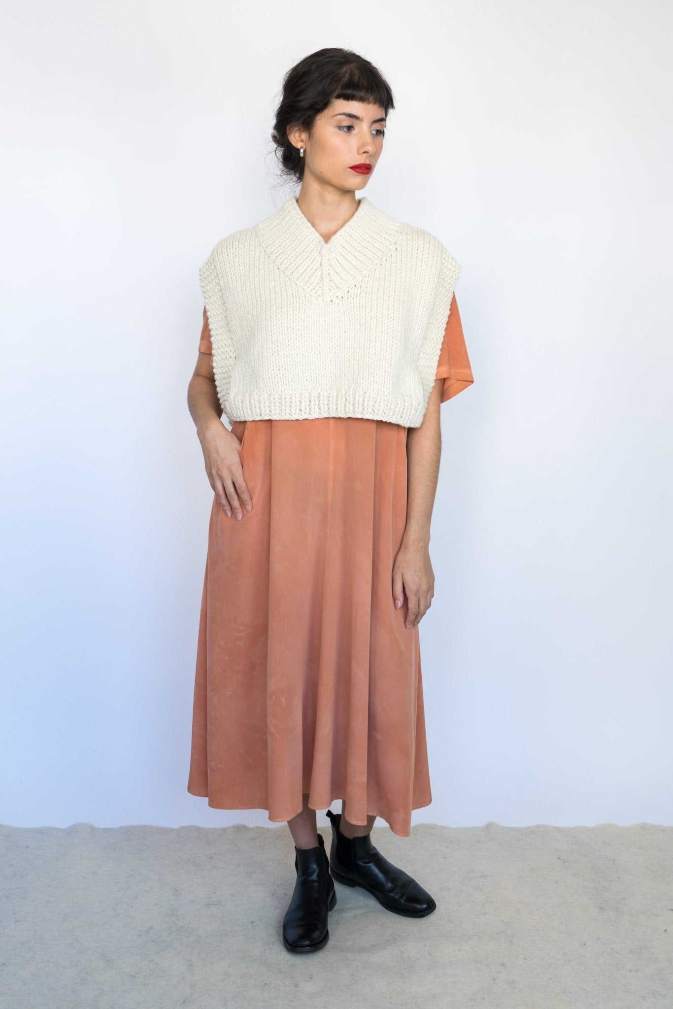 BUNON VEST - IVORY - ound - KNITS