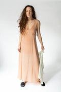 Telmo Dress in rose-blush — hand-dyed silk.