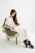 Ibira Dress in natural undyed tone — cotton.