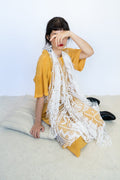 Yu Top in natural undyed tone — cotton lace.