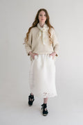 Puno Jumper in soft ivory — hand-knitted cotton.