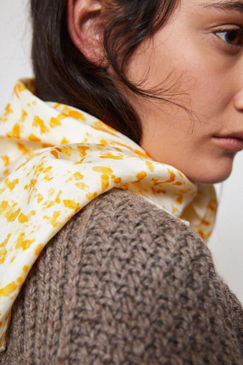 Wild Flower Petal Scarf detail — hand-finished silk texture up close.